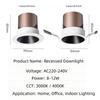 Modern Swiveling Recessed LED Downlight Aluminum Construction Anti-Glare Adjustable Angle Residential Commercial Ceiling Light