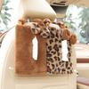 1PC Car Tissue Box Leopard Print Car Tissue Box Plush Car Seat Hanging Paper Box Fashion Goddess Car Home Dual Use Tissue Bag