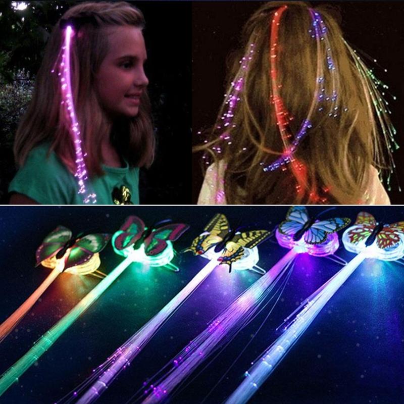 Led Hair Chains For Braids Hair Accessories Braid Luminous Braiding Hair Led Hair Lights Fiber Optic Hair Headpiece