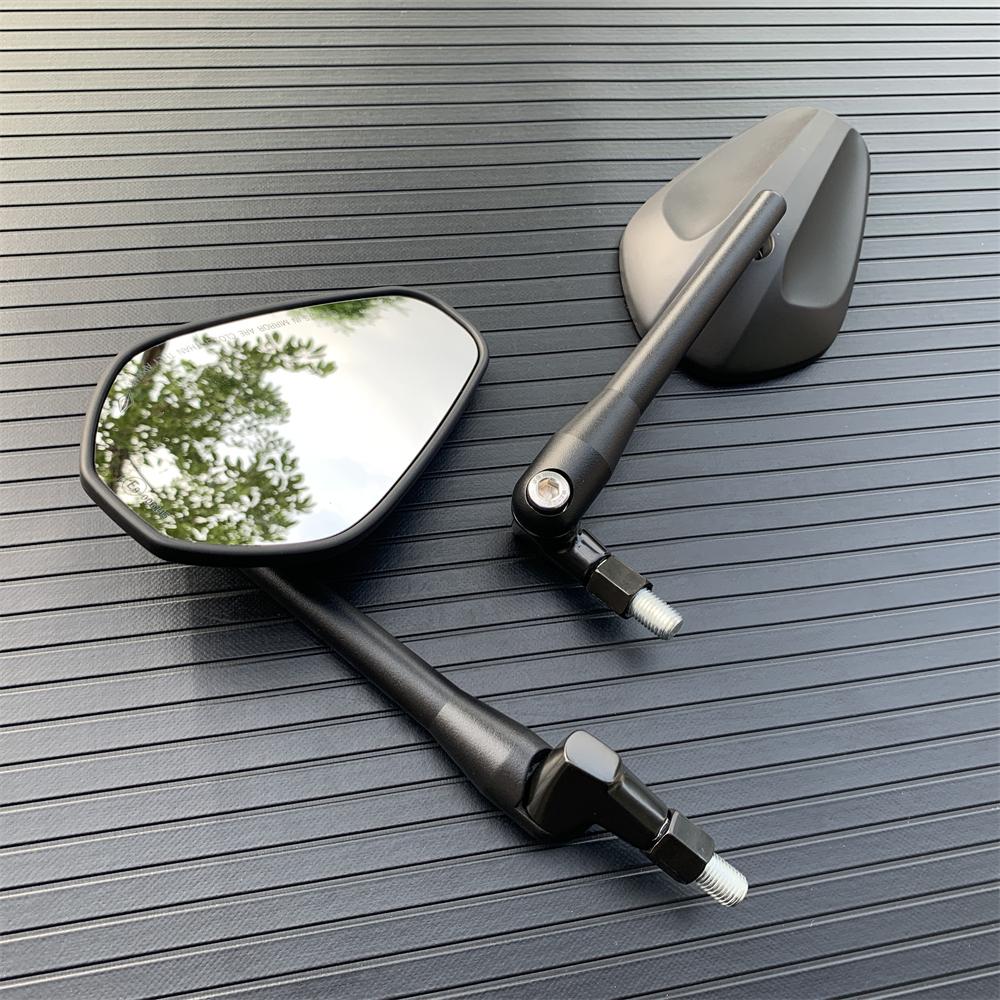 Мотоциклетное черное универсальное боковое зеркало 10 мм, зеркало заднего вида, складное овальное, против падения