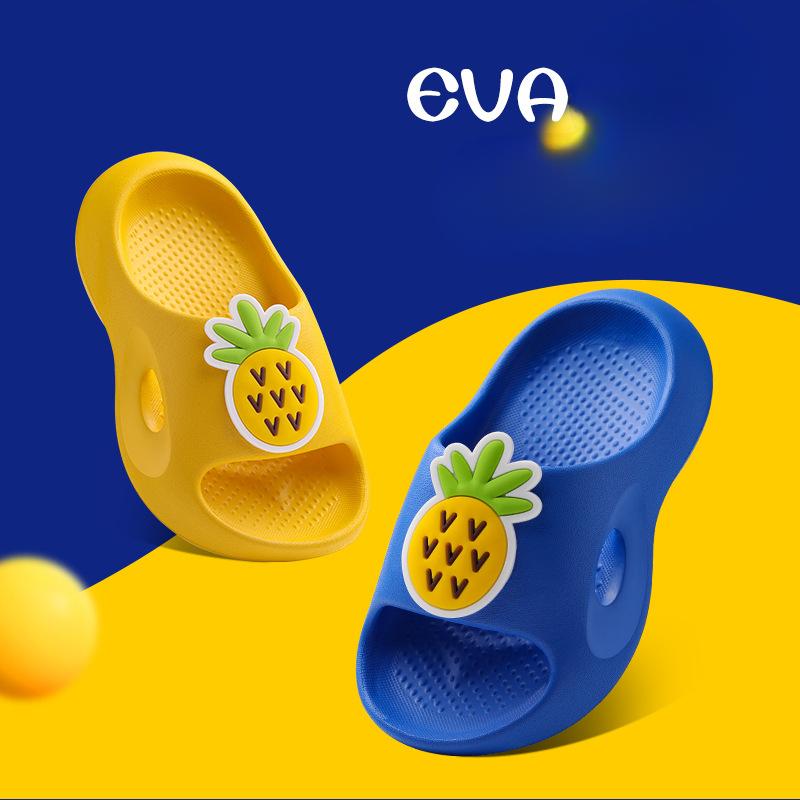 Детские тапочки летние для девочек, для дома, ванной, для мальчиков, нескользящие, с фруктовой мягкой подошвой, детские тапочки