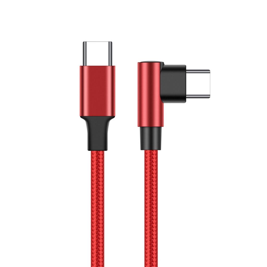 Кабель USB C 60 Вт с Г-образным разъемом, нейлоновая оплетка, для быстрой зарядки смартфонов, планшетов, ноутбуков, передача данных 480 Мбит/с