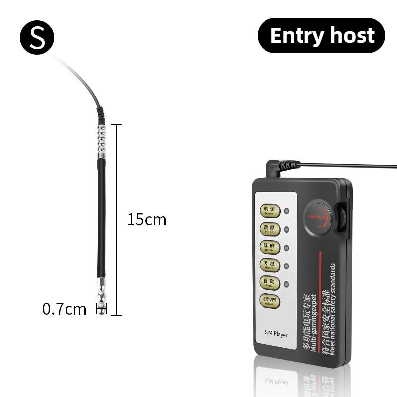 Набор для электростимуляции уретры – Металлический мужской плаг-дилататор с функцией массажа простаты и шока (Конструкция удилища «Лошадиный глаз»)