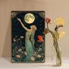 Винтажный металлический плакат Moon Girl Настенный декор 8x12 дюймов Жестяная табличка Бар Кафе