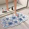 Bathroom Curved Floor Mat, Diatom Mud Absorbent Mat, Bathroom Quick-drying Non-slip Soft Mat, Shower Room Fan-shaped Foot Mat