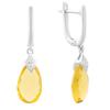 Серебряные серьги с цитрином nano 9.68ct, фианитами (2213154)