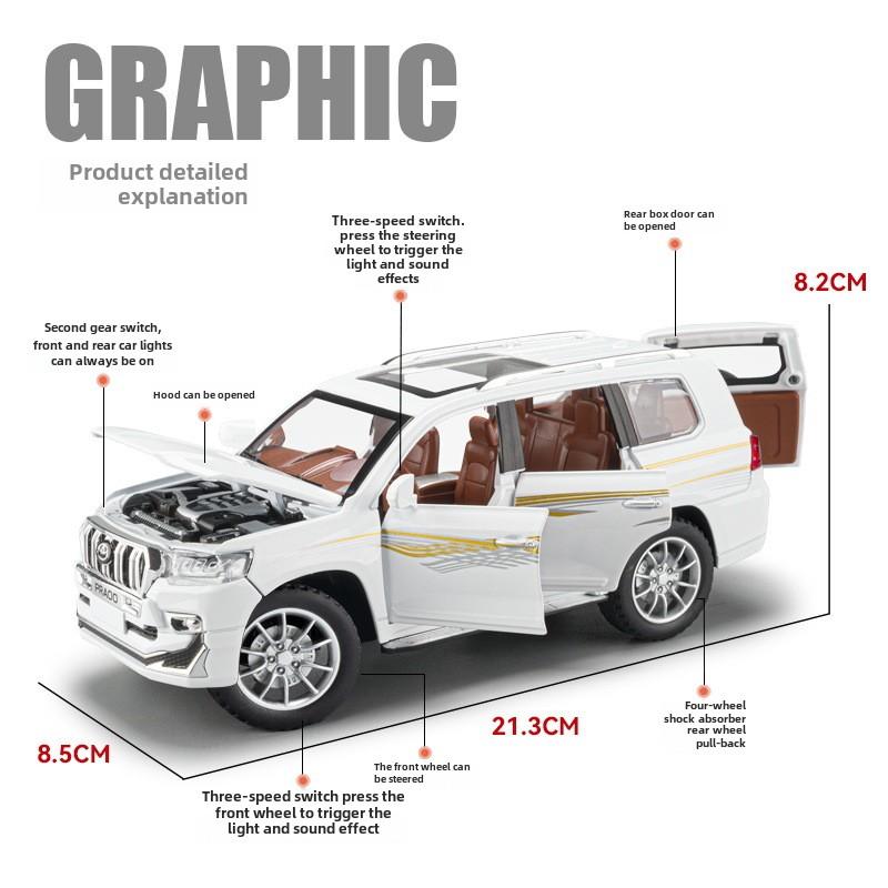 1/24 Toyota Prado литые игрушечные машинки и игрушечные машинки игрушечный внедорожник металлическая коллекция машинка моделирование LAND CRUISER модель машины детские подарки