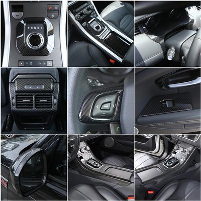 Для Land Rover Range Rover Evoque 2011-2018 ABS Углеродное волокно Панель центральной консоли автомобиля Наклейка на отделку рулевого колеса Аксессуары