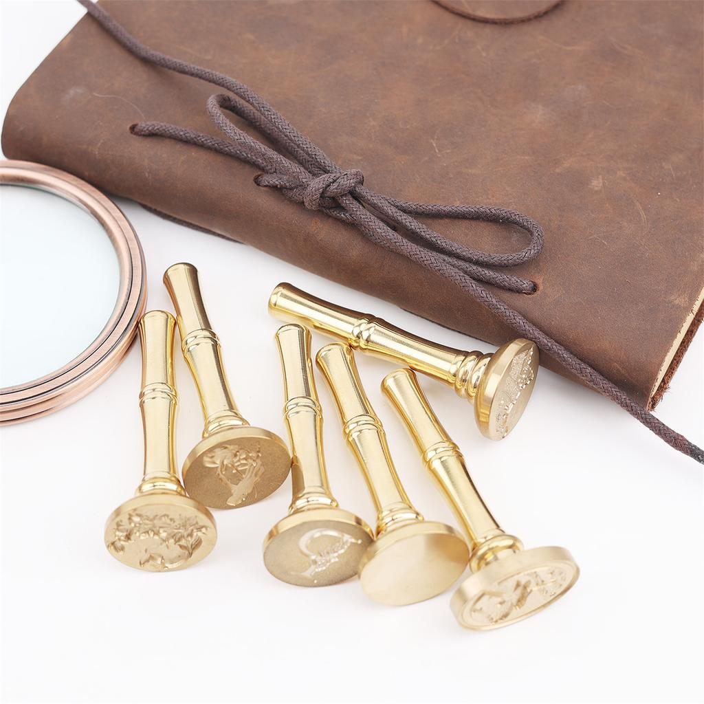 1/5 шт. Бамбуковая ручка для штампа с огненным лаком, медный инструмент для восковой печати для скрапбукинга, аксессуары для самодельных штампов 65 мм