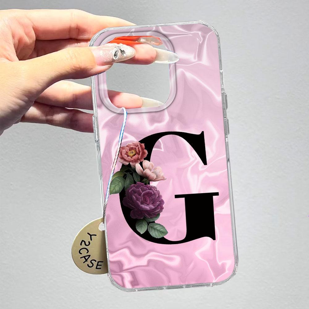 A-Z Черная Буква Пион Цветок Противоударный Чехол для Телефона Для Xiaomi Redmi A5 A3 A4 A1 A2 9A 9C 9 10 Силиконовый Парный Чехол Задняя Крышка