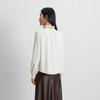 VEROMODA Women's Ruffle Stand Collar Beaded Lantern Sleeve Shirt