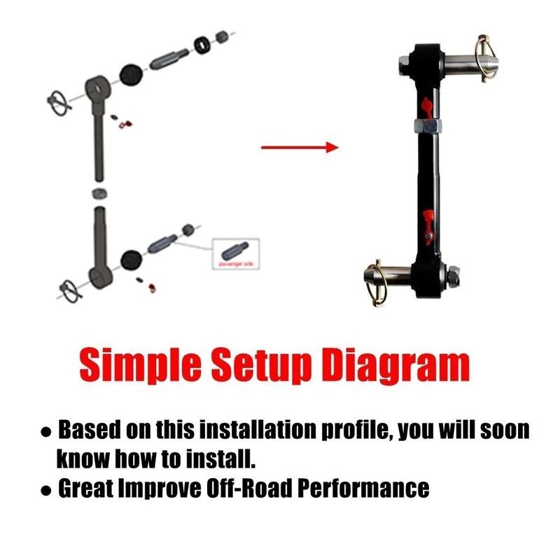 Front Sway Bar Links Disconnects For Jeep Wrangler JK JKS 2/4 Doors 2007-2018 Adjustable Quick Disconnect Parts 2.5-6" Lifts