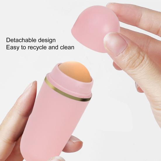 Маслопоглощающий валик Съемный мгновенный результат Сужение пор Ролик для контроля масла на лице Портативный маслопоглощающий вулканический валик для лица для женщин