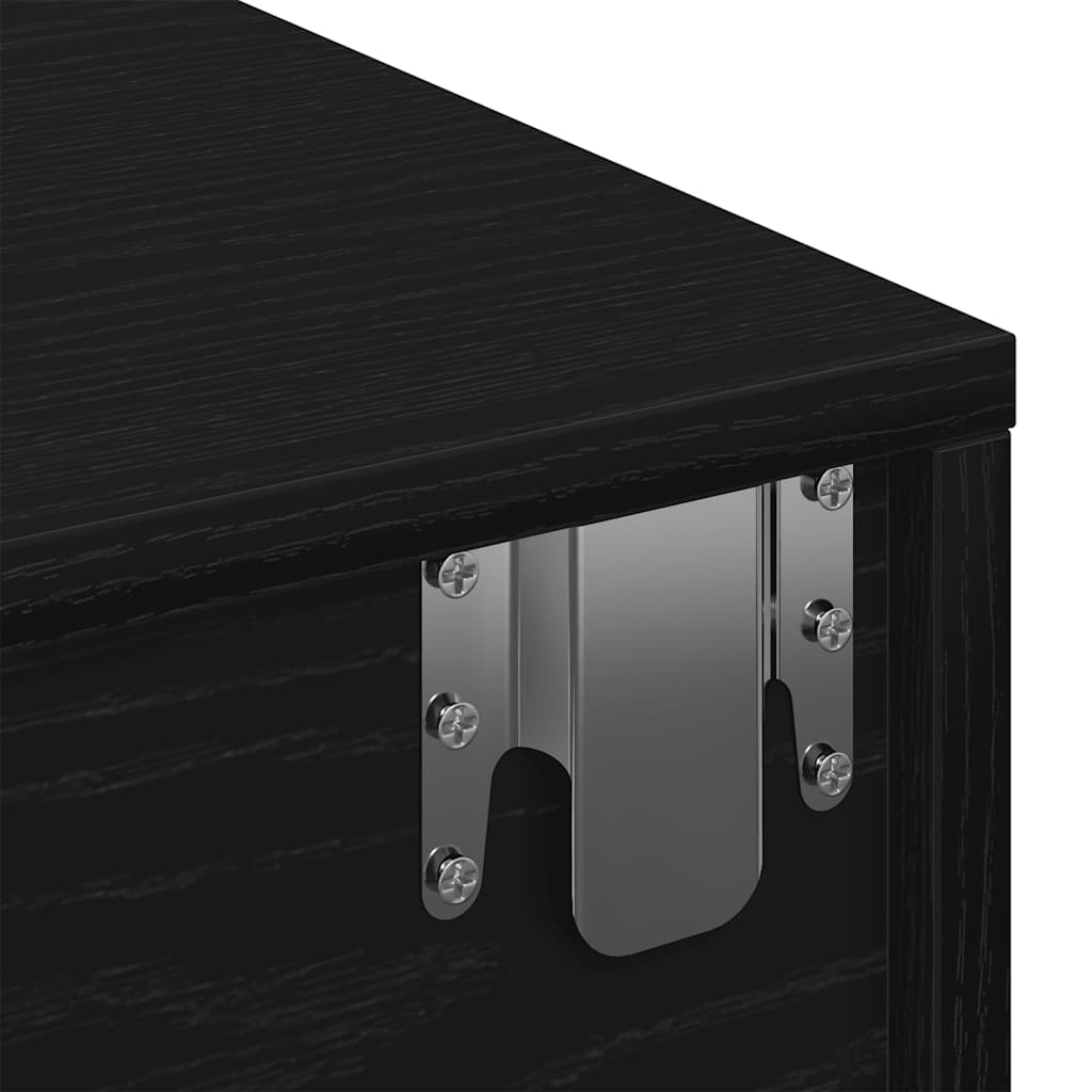 Wall Mounted Shelf with Drawers Black 60 x 26.5 x 15 cm Particleboard