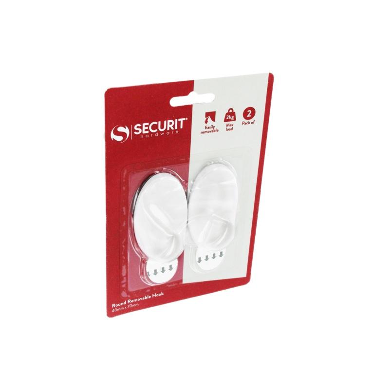 Securit Oval Removable Hooks (Pack of 2)