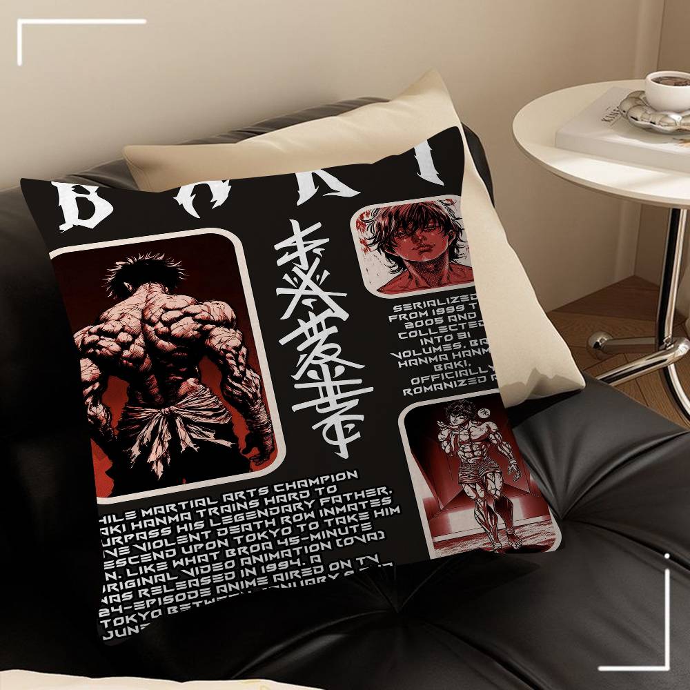 Anime Baki The GGrappler Cushion Cover Decorative Pillow Sofa Home Decor Case Pillow Cases