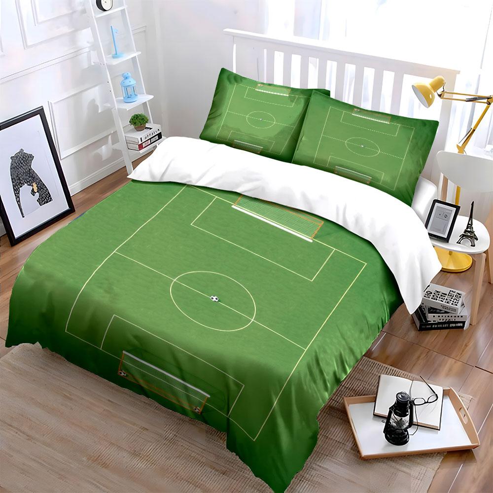 Soccer Field Bedding Set Bedding Duvet Cover Set Duvet Cover Pillowcases (1 * Duvet Cover 2 * Pillowcases, without duvet insert)