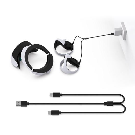 Charging Cord 1 Drag 2 Efficient Type-C Interface Game Handle Charging Double Handle Changing Cord for PS5/for PS VR2