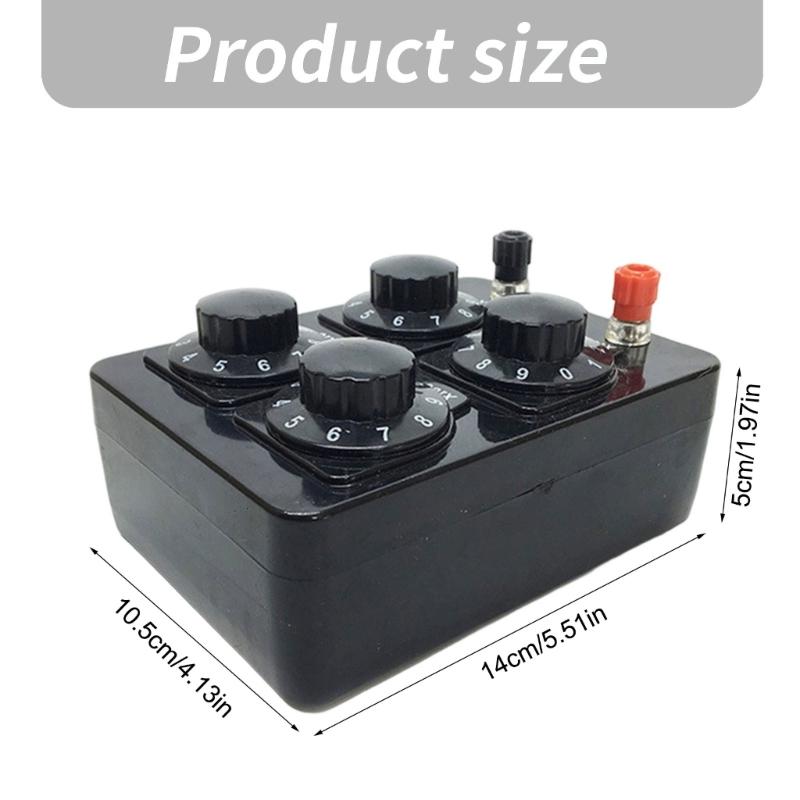Коробка резисторов 9999 Ом 4 регулируемых значения Коробка сопротивлений для физических экспериментов и лабораторий