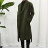 Men's Trendy Long Black Wool Blend Winter Trench Coat Overcoat with Gothic Windbreaker Design