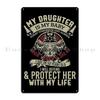 Veteran Quote My Daughter Is My Baby Teehome Metal Plaque Cinema Pub Design Cave Design Tin Sign Poster