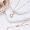 Kinel Rose Gold Color Orb Pendant Necklace Earrings Daily Easy Matching Fine Jewelry Set