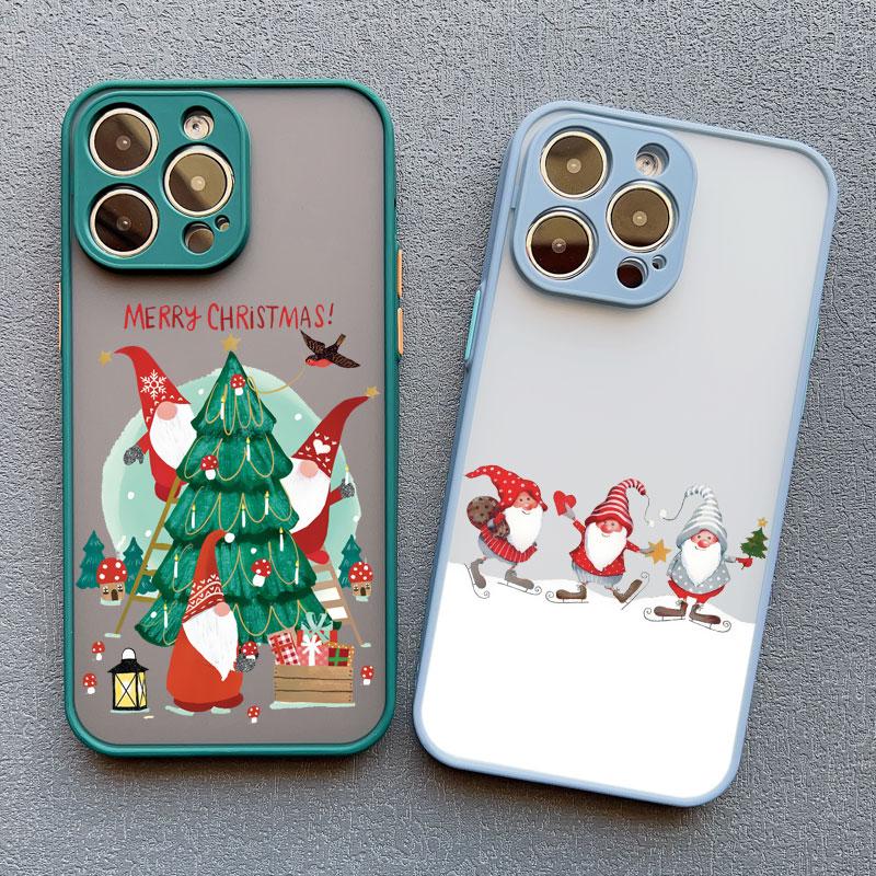 Новогодний Чехол для Телефона Санта-Клаус для IPhone 14 13 12 11 Pro Max Mini 15 Pro Max XS XR X 15 14 8 7 Plus Милые Задние Крышки