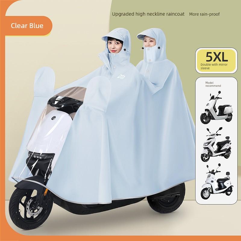 Electric Scooter Raincoat for Women, Single-Person, Adult, Long, Full-Body, Heavy-Duty, New Model, Thickened Rain Poncho