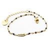 [R0257] - Designer Steel Bracelet 'Boho' Black Gold - 10x3 Mm (feather)