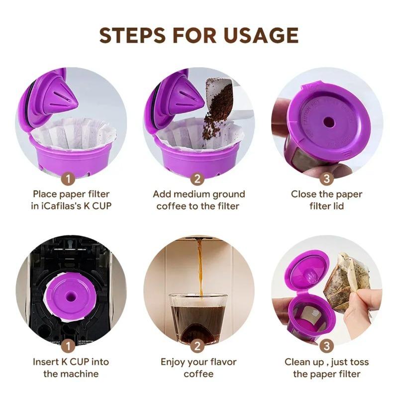 Натуральные одноразовые бумажные фильтры для кофе, совместимые с Keurig Single Cup K-CUP, фильтры для кофе, многоразовые фильтры K-CUP