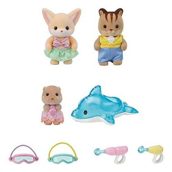 EPOCH Sylvanian Families Nursery Friendly Baby Set - Water Play S-75 ST Mark Certified 3 Years Up Toy Dollhouse