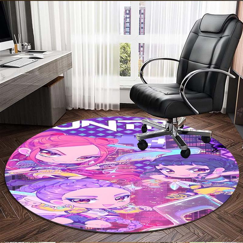 K Print Round Rug, Washable Floor Carpet, For Entryway Dorm Laundry Room Office Study, Home Decor Birthday Christmas Gift