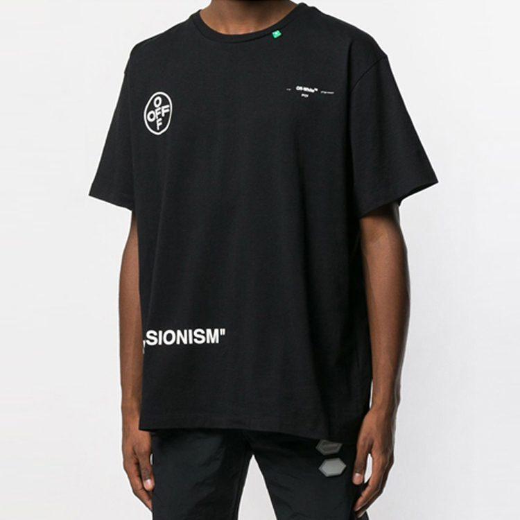 OFF WHITE Свитшот с коротким рукавом и трафаретным принтом S/S Over Tee OMAA038G20JER0071028