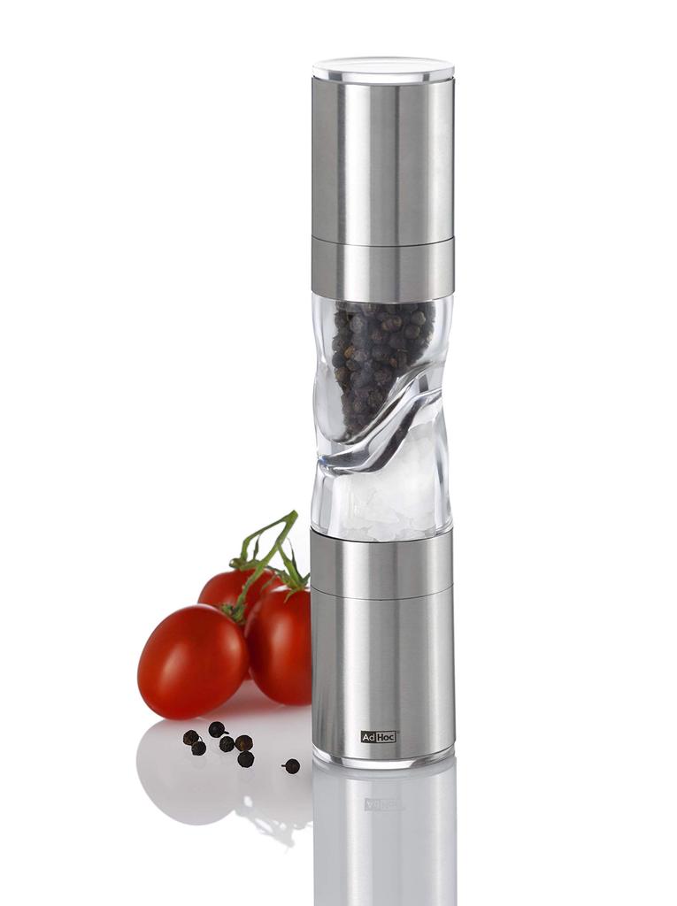 AdHoc Pepper Mill Stainless Steel with Ceramic 120430 [Salt & Large] Cutter®