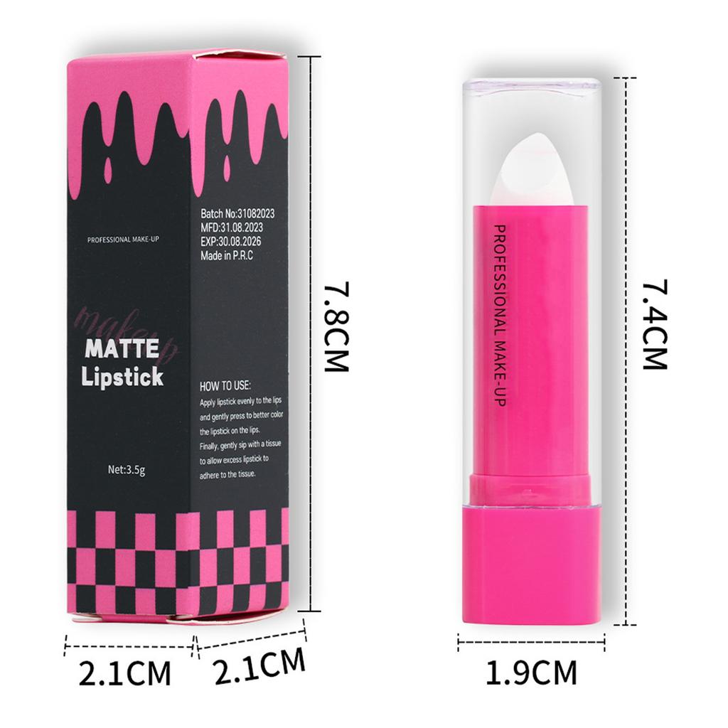 Velvet Matte Lipstick Makeup Stick Highly Pigmented Long Lasting Waterproof Lip Color for Halloween Cosplay Party Festival