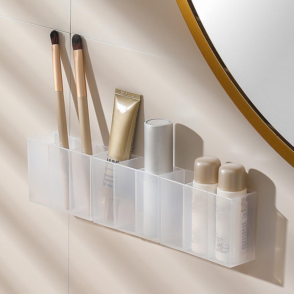 Updated Multi-function Self-adhesive Wall Mount Pen Pencil Holder for Markers Makeup Tools Storage Box Desktop Stationery Organizer