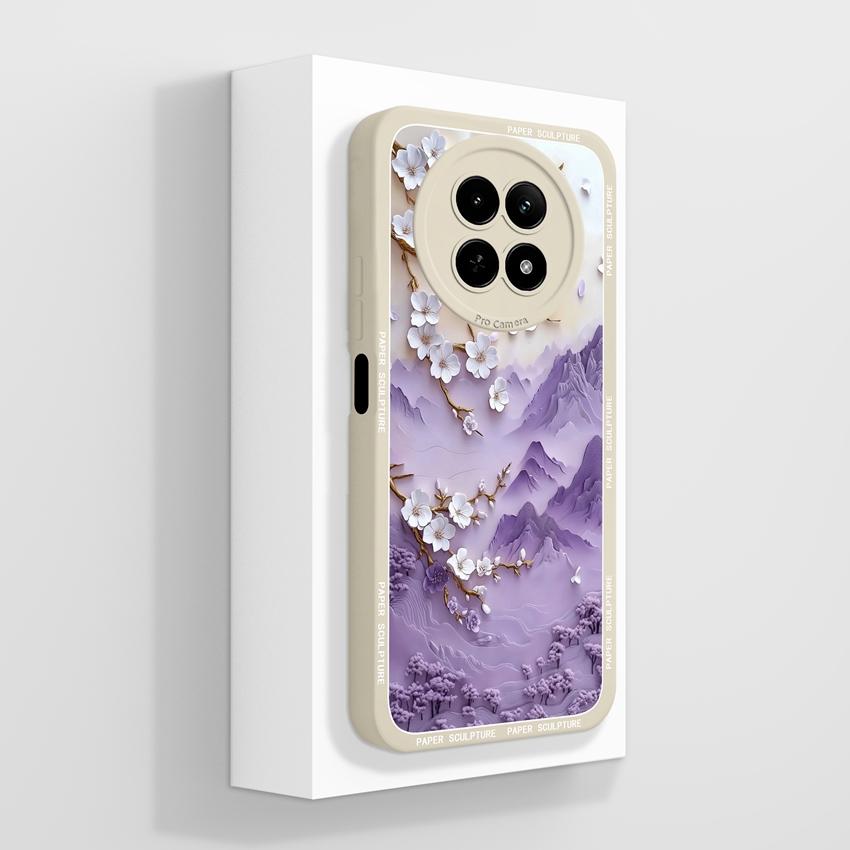 Чехол для Oppo Realme 12 13 14 P1 P2 Pro 14T 12X Сумки для телефона Милые узоры с медвежьими лапками Жидкий силикон Улучшенный пыленепроницаемый защитный чехол для корпуса Oppo