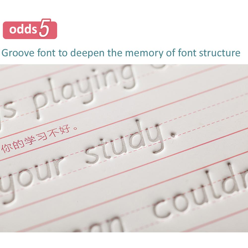 Practice Magic Copy Books 3D Groove English Copybook Learning for Children Junior Students Handwriting 1 Book With 6 Refills