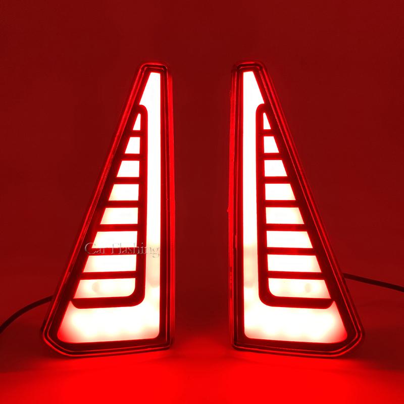 Car LED Rear Fog Lamp Bumper Light Auto Brake+Daylight+Turn Signals Dancing Brake light For Toyota NOAH VOXY 80 Series