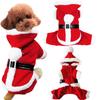 Pet Christmas Suits with Hats, Holiday Dog Clothes, Four-legged Santa Claus Dog Costumes