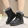 Женские зимние ботинки с высоким голенищем, толстые, теплые, большого размера, противоскользящие, износостойкие, простые, удобные, хлопковые ботинки