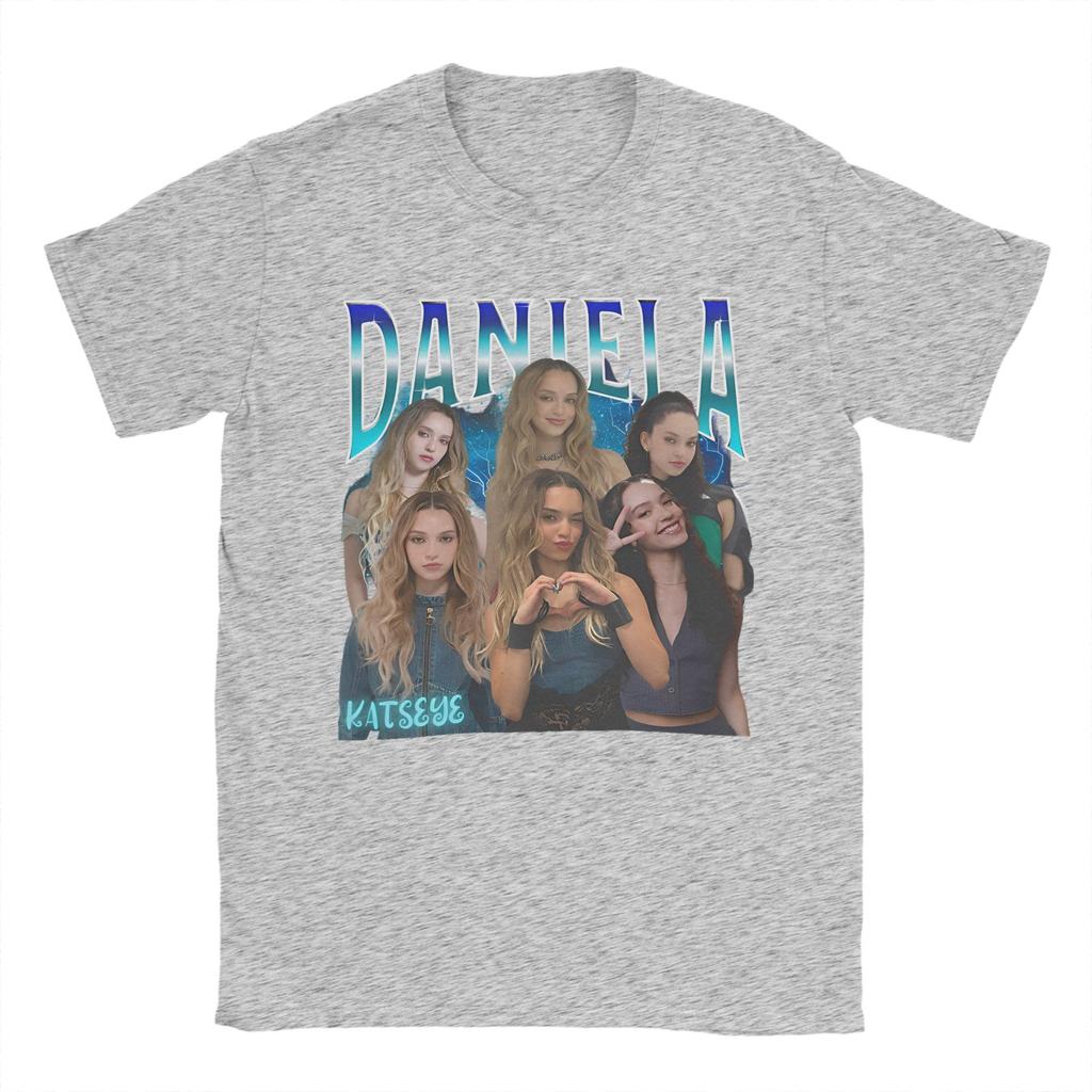 Katseye Daniela Мужские футболки Новинки Футболки с коротким рукавом Круглый вырез Футболки 100% хлопок Летняя одежда