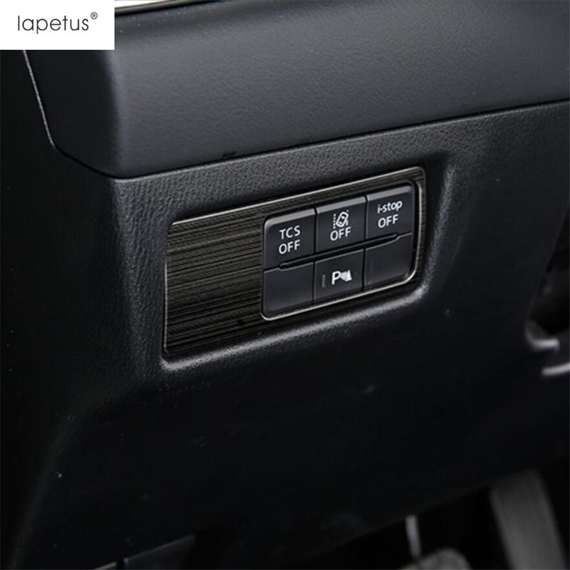 Панель переключателя фар автомобиля, накладка-кнопка для Mazda CX-5 CX5 2017 - 2024, серебристый / черный металлический, аксессуары для интерьера