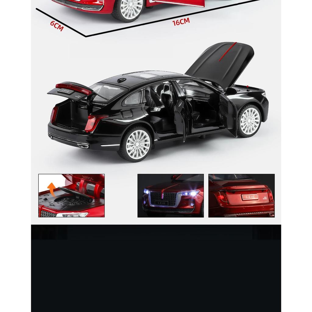 1/32 Hong Qi H9 Металлическая Люксовая Модель Автомобиля Литая Игрушечная Машинка Металлическая Модель Автомобиля Высокая Симуляция Звук Свет Коллекция Детские Подарки