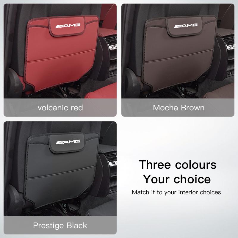 Leather Car Seat Anti-kick Pad Storage Bag Protector For Mercedes Benz AMG W203 W205 W206 W211 W220 W212 W201 W210 W108 Brabus HB1