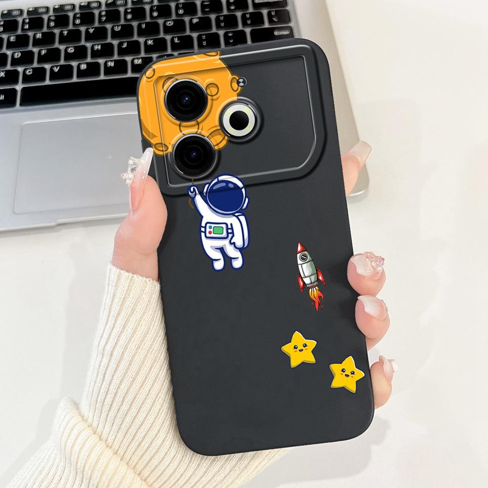 Cartoon Fashion Back Cover For Tecno Pova 6 Neo Pova6 Neo Phone Case Silicone Soft TPU Dragon Astronaut Black Cat Funda Bumper