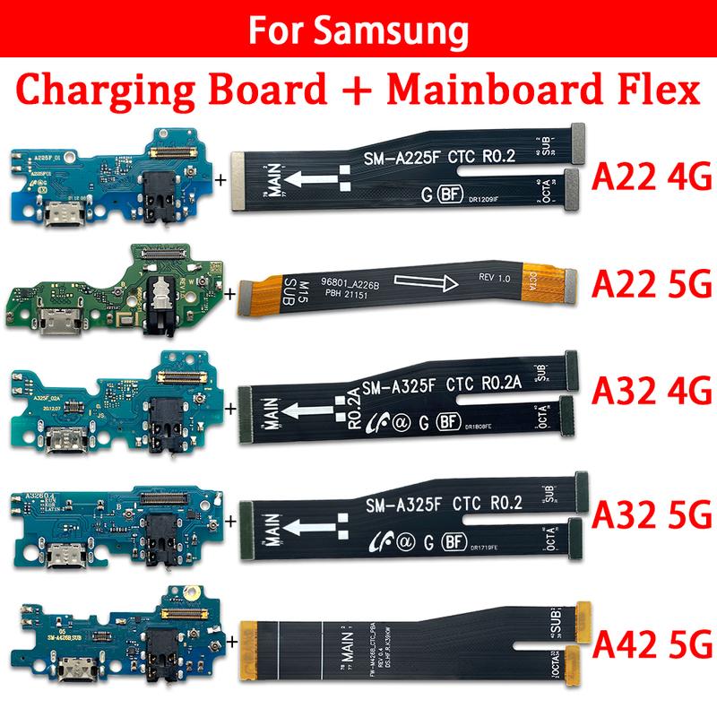 НОВЫЙ Проверенный Порт Зарядки USB Док-станция Зарядное Устройство Штекер Разъем Плата Основная Материнская Плата Гибкий Шлейф Запчасти Для Samsung A22 A32 4G A42 5G