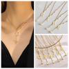 Gold Color Women Choker Stainless Steel A-Z Letter Clavicle Chain  Birthday Gift