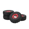 4 Pcs RC Car Wheel Set 2 Left 2 Right Plastic Rubber Lightweight Replacement Wheels for WLTOYS 12428 12427 12423 124006
