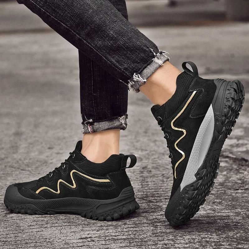 Мужские ботинки 2024 года, новые зимние тапочки, теплые мужские туфли, водонепроницаемые нескользящие плюшевые кроссовки, мужские теннисные туфли, ботинки, мужские кроссовки, зимние